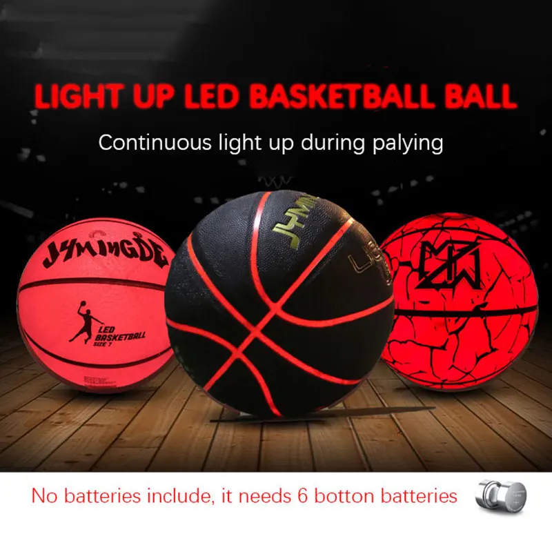 Novelty Size 7 Glow In The Dark Basketball Luminous Basketball Customized Logo Holographic Glowing Reflective Basketball