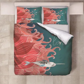 

Ocean Flower New 100% Pure Satin Silk Bedding Set Home Textile King Size Bed Set Bed Clothes Duvet Cover Flat Sheet Pillowcases