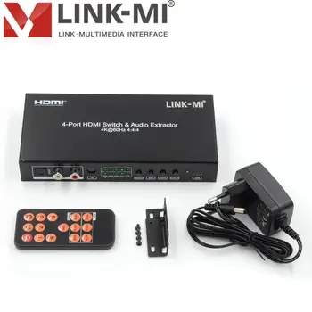 

LM-SW07 4X1 HDMI 2.0 Switch 4K@60hz YUV4:4:4 18Gbps 3D HDCP2.2 ARC CEC HDR SPDIF5.1 RCA 2.0 Extraction & AUX 2.0 Embedded