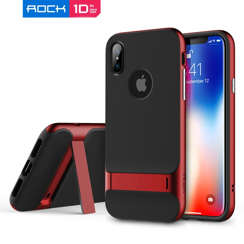 

ROCK Hot Phone Case for iPhone X Protective Shell, Royce Series Back Cover Case for iPhone X 5.8inch Coque with kickstand