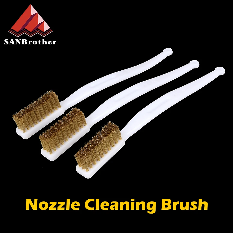 

3D Printer Parts Cleaner Tool Copper Wire Toothbrush Copper Brush Handle Nozzle Block Hotend Cleaning Hot Bed Cleaning