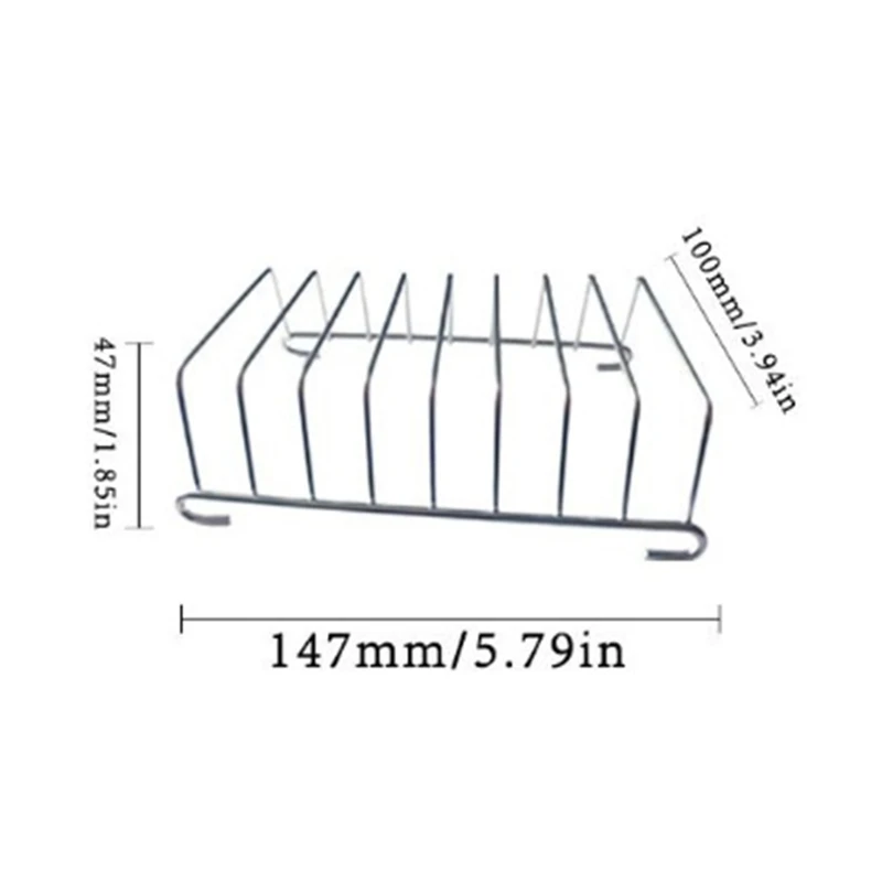 1 PCS Toast Bread Rack Holder 8 Slice Holes Stainless Steel Tool Cooling Grid Bread Rack Air Fryer Accessories Organizer