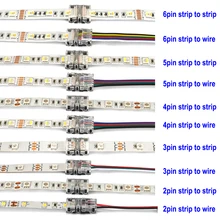 5-100pcs 4 Pin Connector 2/3/5/6pin LED Strip Connectors For RGB RGBW WS2811 2835 3528 LED Strip Light Wire Terminals Splice