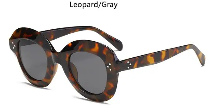 leopard gray Женские трендовые 70S овальные круглые солнцезащитные очки дизайнерский бренд женские оттенки Пластик рамкой Черный Винтаж очки UV400 женский - Цвет линз: leopard gray