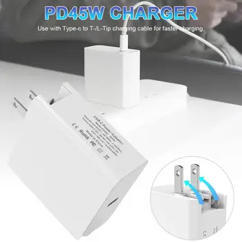 

PD45W fast charge charging head is suitable for Apple laptop charger USB-C universal convenient power adapter Приятный