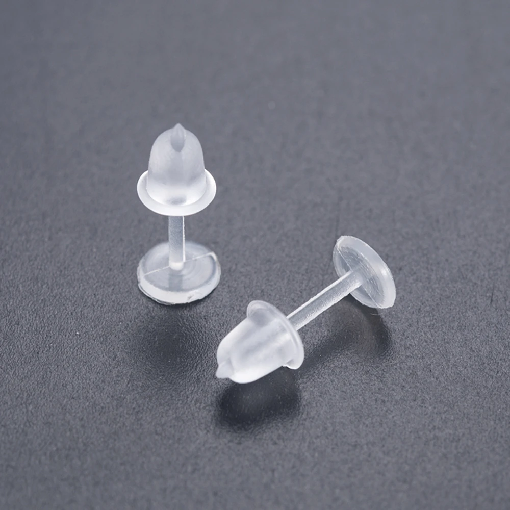 Tige en plastique transparent, 50 pièces/paquet, Anti allergie, clou d' oreille de remplacement, accessoires de boucle d'oreille, protéger les  oreilles du blocage des trous d'oreille | AliExpress
