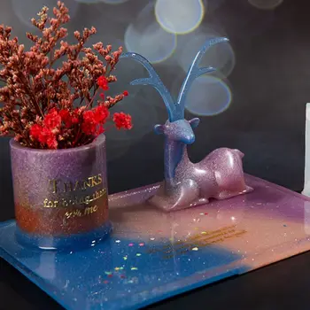 

Crystal Epoxy Resin Mold Big Antler Tree Tray Casting Silicone Mould DIY