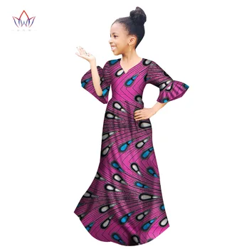

2020 African Women Clothing Kids Dashiki Traditional Cotton Dresses Butterfly Sleeve Print Dresses Children Spring BRW WYT154