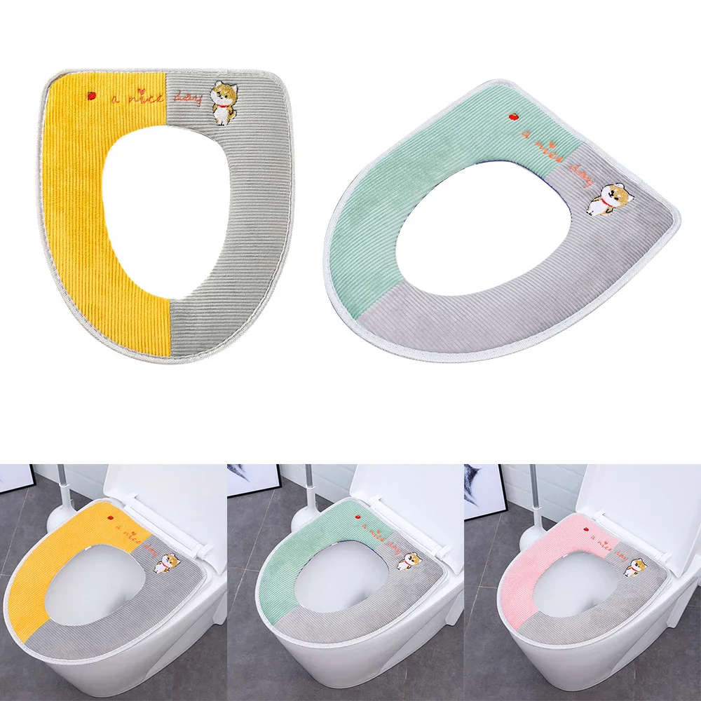 Universal Soft Heated Washable Toilet Seat Mat Set for Home Decor Closestool Case Warmer Lid Cover Accessories | Дом и сад