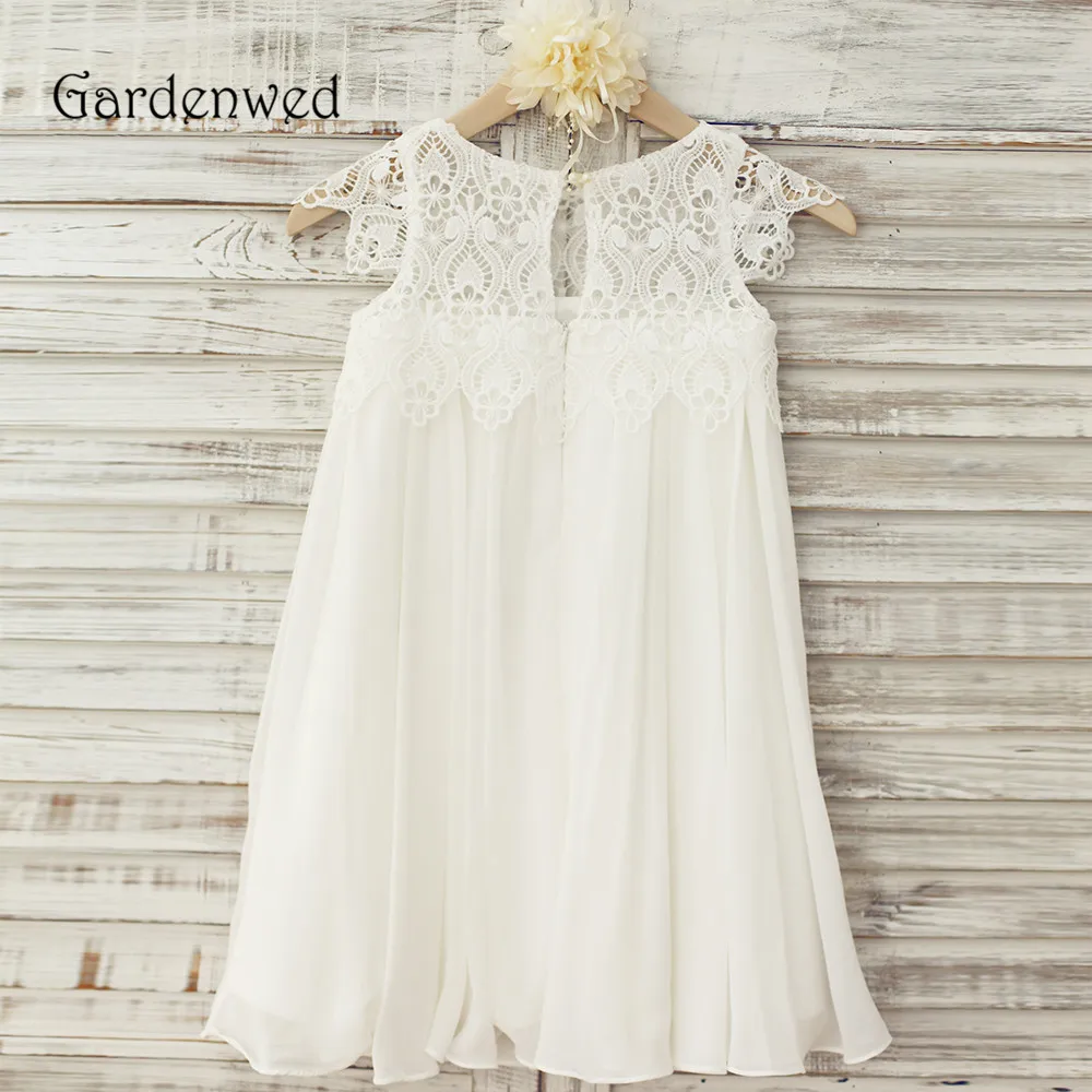 Gardenwed Cute Chiffon Lace Empire Baby Wear Casual Gown pageant dresses girls Fine Lace Top Long Child Kids Dress