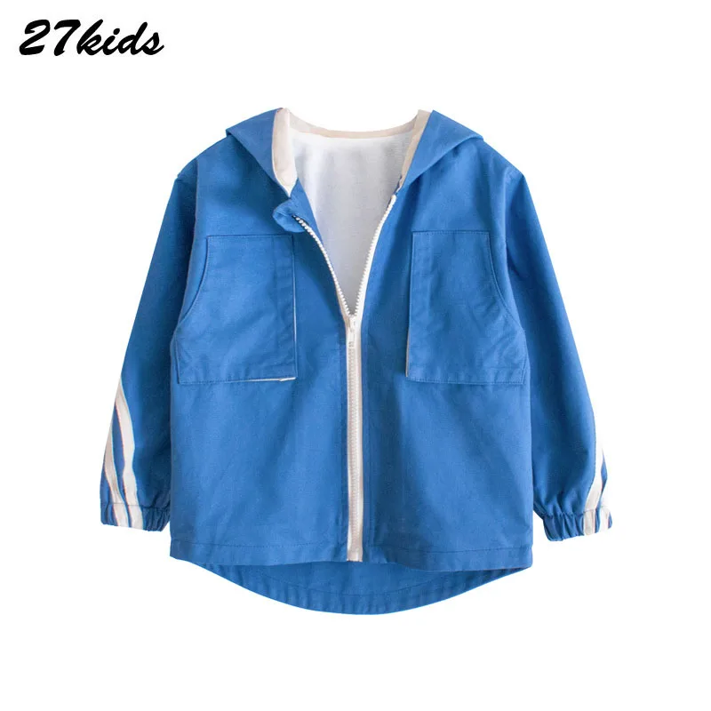 

Spring Autumn Jacket For Boys Kids Zipper Coat Toddler Hooded Windbreaker Children Outerwear Letter print Coats Baby Clothes