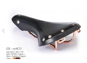 

2020 Retro Bicycle saddle /retro leather saddle/Gyes Cooper rail Genuine Cow leather saddle GS-17ACU