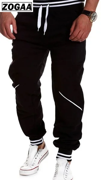 New men's pants casual contrast color splice sports