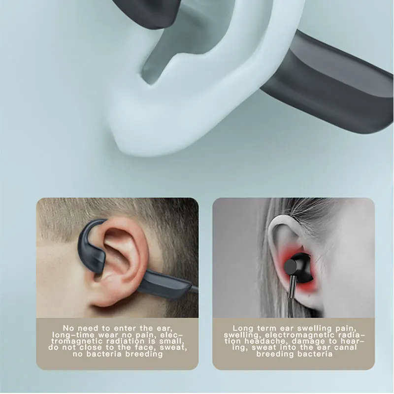 Bluetooth Wireless Headphones Bone Conduction Headset Waterproof Sports Earbuds Handsfree With Microphone For Xiaomi Running