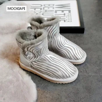 

2019 top quality brand women's snow boots, real sheepskin, 100% wool, new women's shoes, free delivery