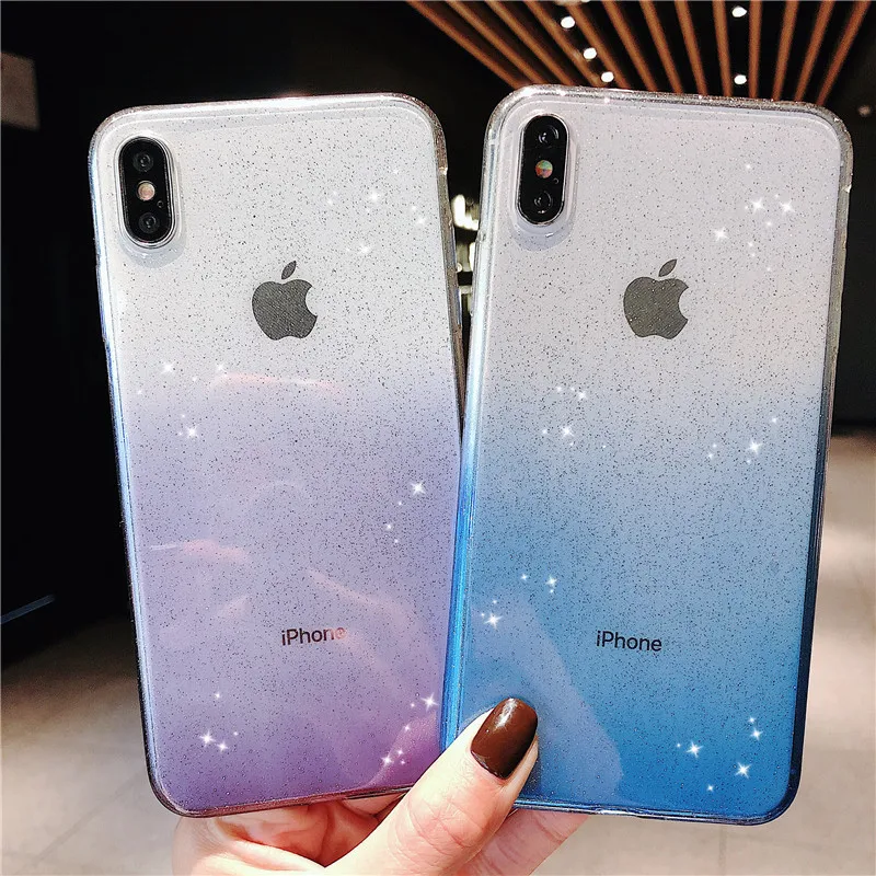 Прозрачный Кристальный блестящий чехол ТПУ для iPhone 6 6S 7 8Plus противоударный чехол для X XR XSMAX защитный чехол для 11 Pro MAX