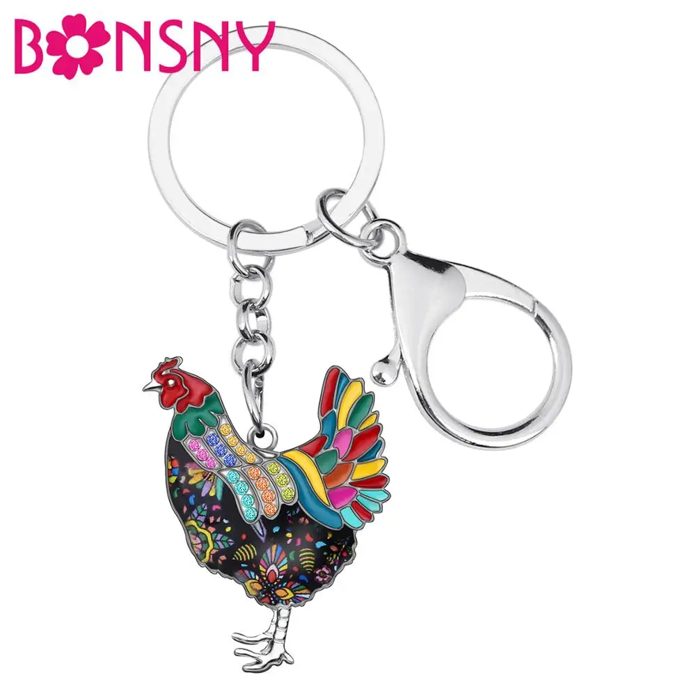 Bonsny эмалированный сплав цветочный куриный петух женский кошелек аксессуары для