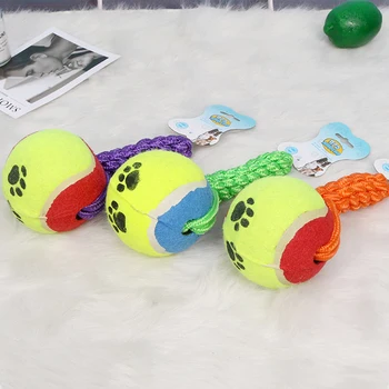 

Tennis For Dogs Dog Ball Interactive Toy Teeth Cleaning 11cm Balls Training Bite Resistant Chew Toys Puppy Small Large Pet Play