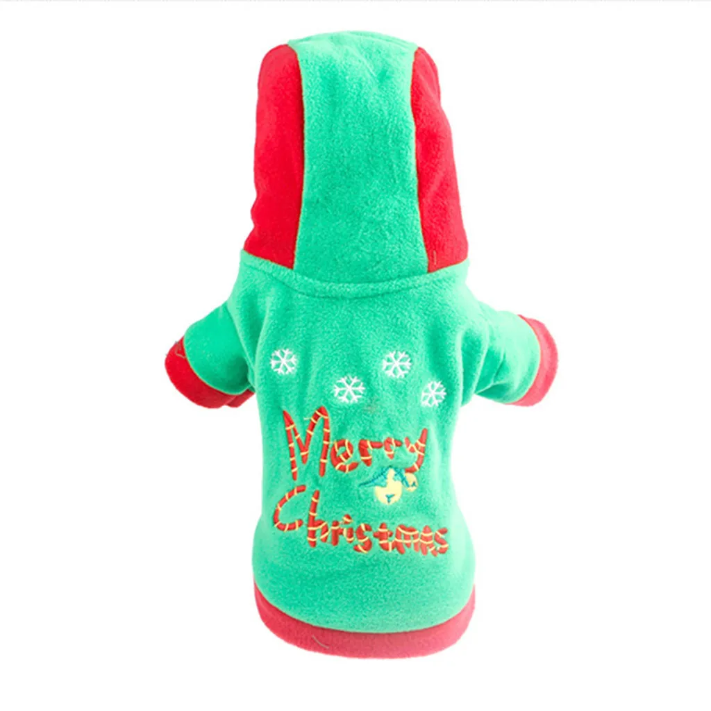 НОВАЯ РОЖДЕСТВЕНСКАЯ одежда для домашних любимцев собак Зимний Рождественский принт крыло с капюшоном одежда кошка теплый свитер, куртка