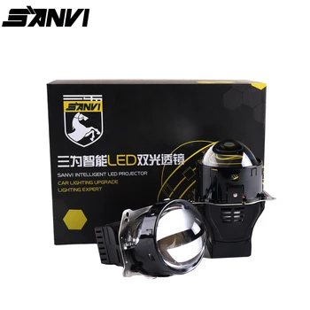 

Sanvi Newest A8 3 Inches Car Bi LED Projector Lens Headlight 5500K 44w Auto LED Projector headlamp Car Light Acceesories
