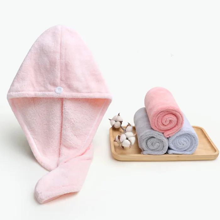 Coral Velvet Dry Hair Cap Thickened Water Absorbent Quick-Drying Soft Shower Cap BDF99
