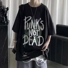 Camisetas de verano para hombres y mujeres, tops y2k punk japonés, Harajuku de gran tamaño, camiseta gótica de manga corta, ropa de hip hop que combina con todo, 2021