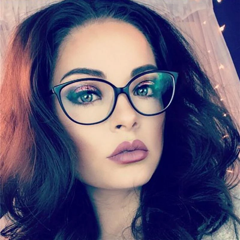 

Womens Spectacle Glass frame Female clear lens brand designer Eyewear Ladies Girls nerd black red optical eyeglasses frame Party
