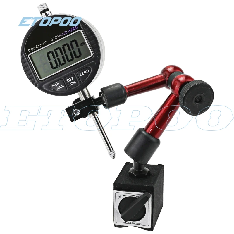 Dial Indicator Holder Mini Universal Flexible stand with Dial Test Indicator Magnetic Base Magnetic Correction Gauge