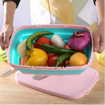 

Multi-Function Board 9 In 1 Chopping Board Folding Drain Basket Multi-Function Sink Cutting Boards Kitchen Accessories