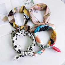 

Eelgant Square Silk Scarf Hat Decorative Headscarf Bandana Shawl DIY Hair Tie Band Dot Harajuke Satin Women Scarf Head Neck Wrap