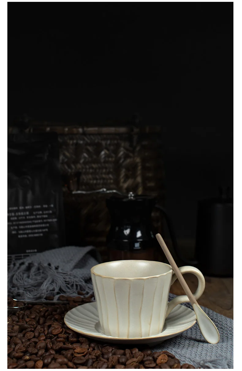 Service à Café Avec Soucoupes,Tasse à Café Nordique En Céramique De Haute Qualité, Ensemble De