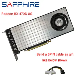 SAPPHIRE AMD Radeon RX 470D 8 ГБ GDDR5 видеокарта игровой ПК Видеокарта RX470D 256bit PCI Express 3,0 подержанная карта игровой компьютер