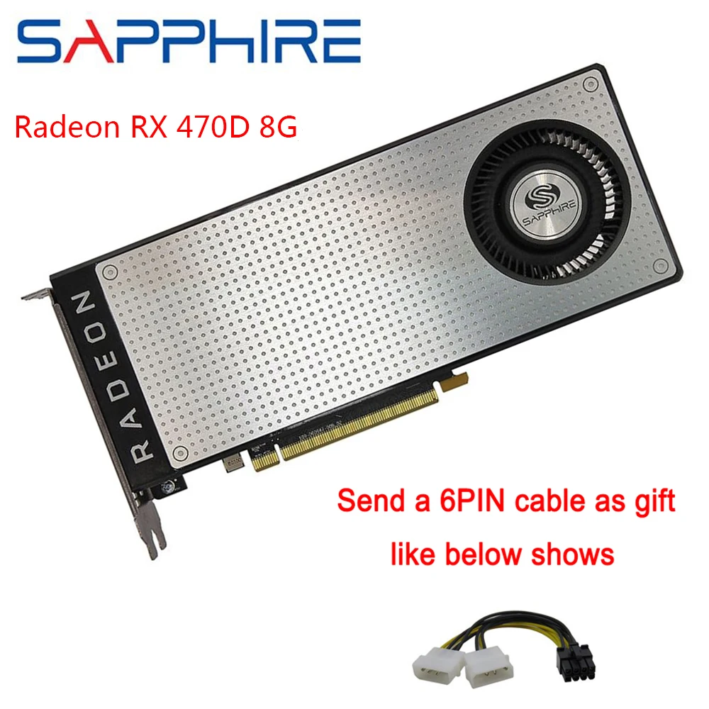 

SAPPHIRE AMD Radeon RX 470D 8GB GDDR5 Graphics Card Gaming PC Video Card RX470D 256bit PCI Express 3.0 Used Card Gaming Computer