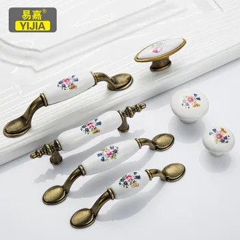 

Classical Ceramic Handle Cabinet Knob and Pull Furniture Handle Drawer Door Handle Hand Kitchen Closet Door Handle Lucky Pattern