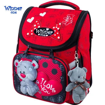 

Children School Bag for Girls Cartoon 3D Bear Cat Owl Pattern Kids Backpacks Orthopedic Backpack School Bags with Doll Grade 1-5