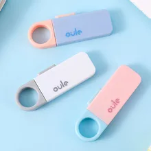 Cuchillo multiusos con forma de disco en U, Mini cortador de papel retráctil portátil, creativo, para suministros de oficina y papelería, 1 unidad