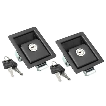 

2 Pcs Rv Car Paddle Entry Door Lock Latch Handle Knob Camper-Trailer Pull Type Panel Door Lock