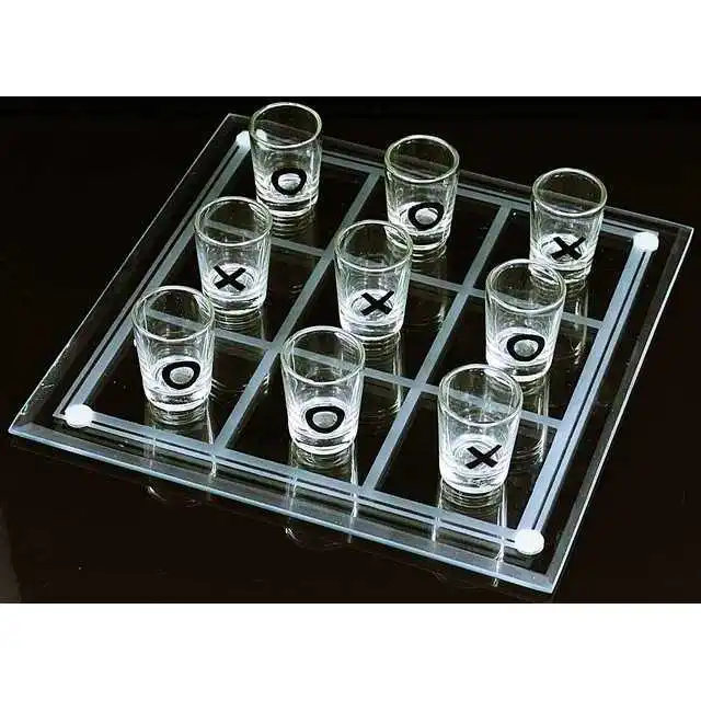 Рюмка Tic Tac Toe Shot Cupped XOX игра все стекло|Развивающие игрушки| |