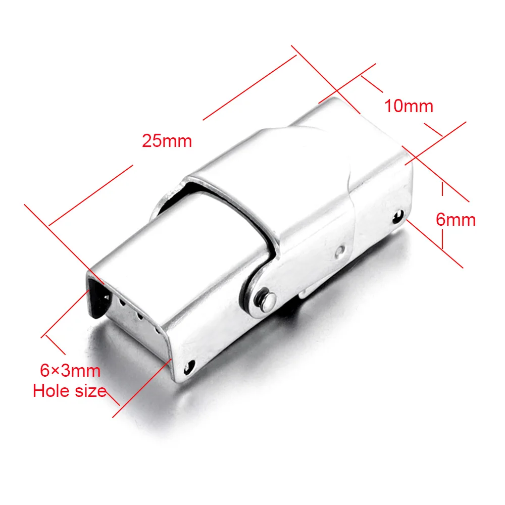 Fit 6x3mm 10 шт. застежка из нержавеющей стали обжимной челюсти крюк часы ремешок застежки для кожаный браслет ювелирных изделий DIY разъемы пряжки поставки - Цвет: Fit 6x3mm