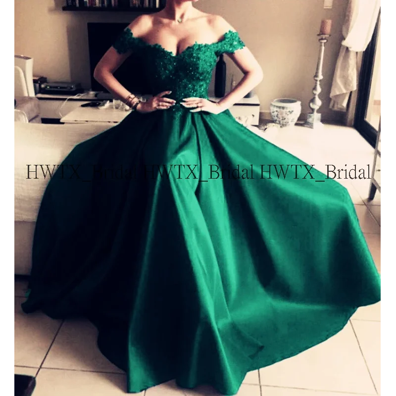HWTX_Bridal красные длинные платья для выпускного вечера Элегантное Черное атласное вечернее платье с открытыми плечами Vestidos de fiesta de noche