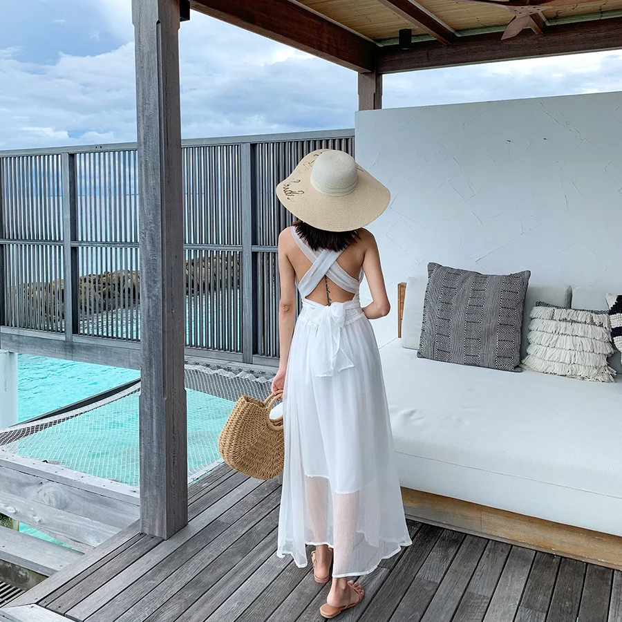 Ach женское длинное платье Maldives Sanya для морского курорта в Таиланде сексуальное с