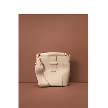 

Fashion Driveway Sewing Leather Women's Bag Lychee Grain Single Shoulder Handheld Bucket Bag Woman 2019 Oblique Satchel Bag