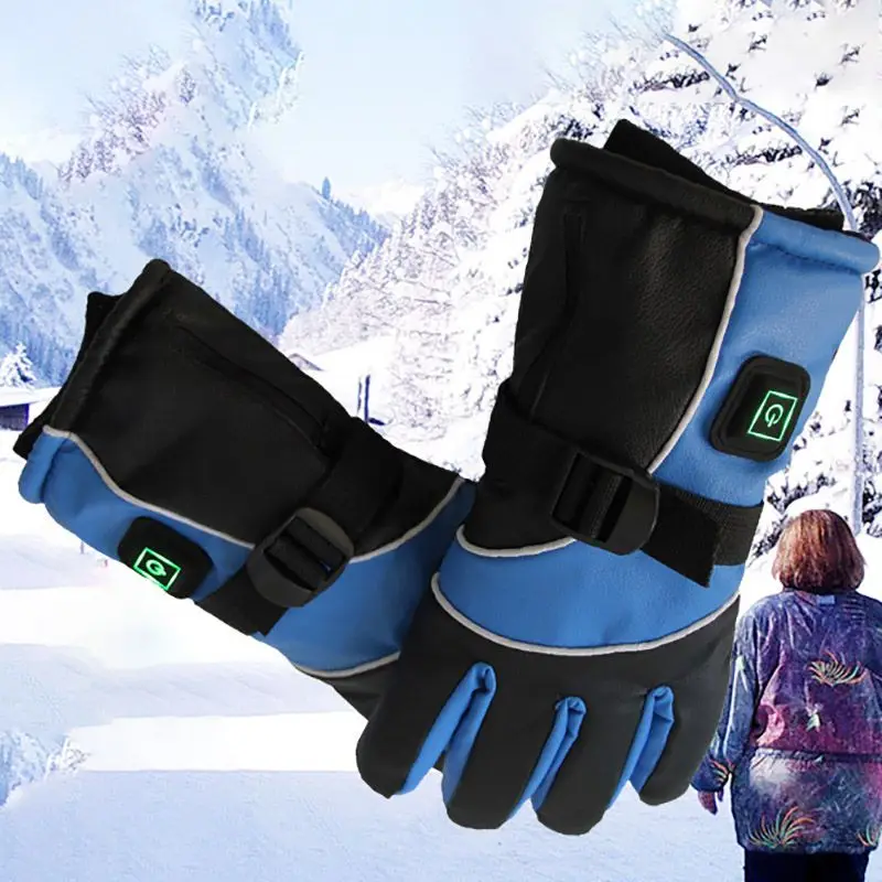 Practical USB Lithium Battery Switch Charging Electric Heated Gloves Durable Winter Outdoor Sports Ski Snowboard Thermal Gloves