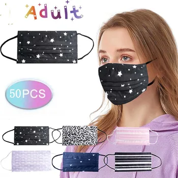 

50PC Print Lovely Anti-dust Protection Cover Bandana Disposable Outdoor cloth Fashion foulard cheve Scarf Bandana