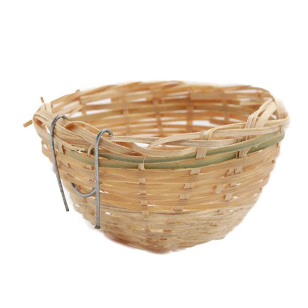 

Handwoven Bamboo Bird Nest Cage House Hatching Breeding Cave for Parrot Canary Cockatiel or Other Birds