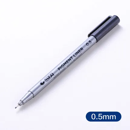 Манга лайнер Pigma Micron спиртовые Чернила Кисть для рисования; ручка маркер для белой доски 0,05 0,1 0,2 0,3 0,4 0,5 6 наконечник черная ручка эскизов ручки - Цвет: 0.5