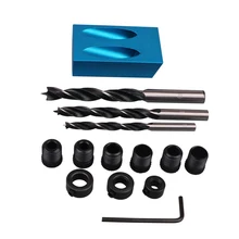 6/8/10 мм полностью металлический Перфорированный локатор карманное отверстие Крепеж Набор деревообрабатывающий направляющий косой угол сверла локатор 15 градусов угол