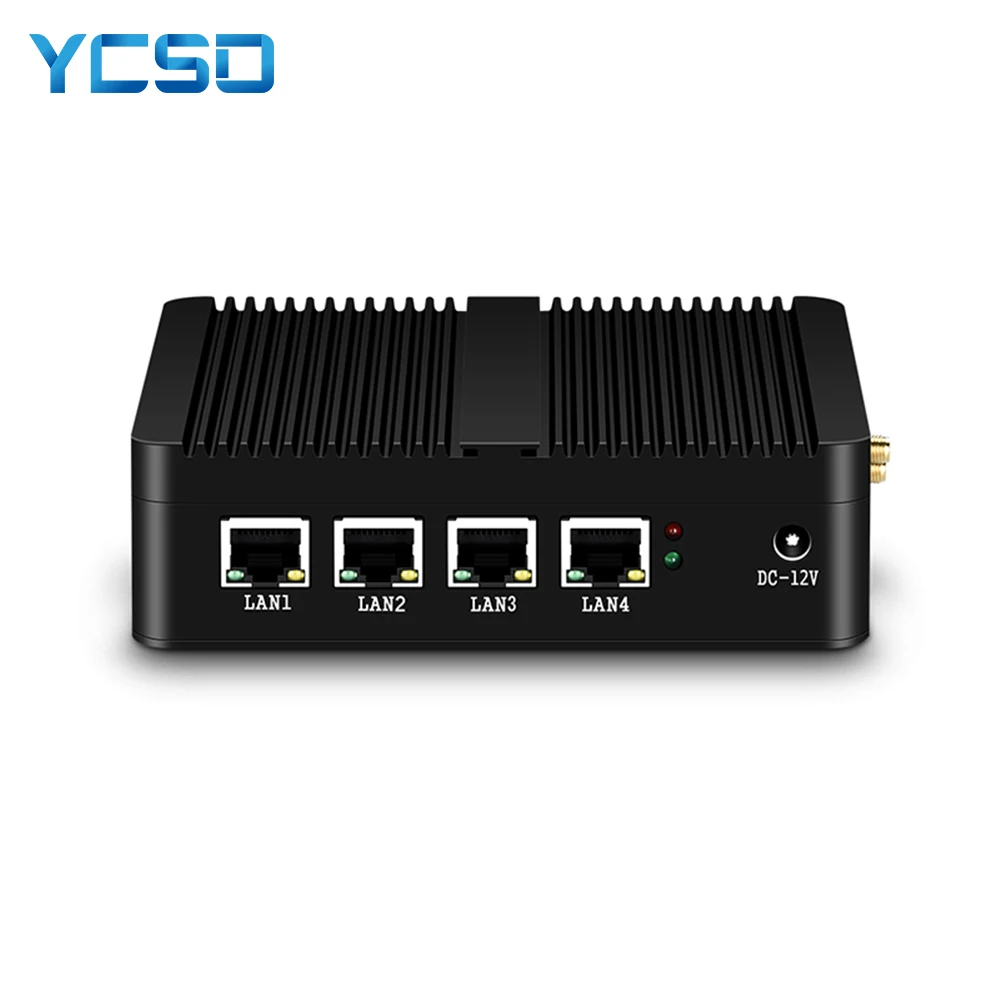 Мини маршрутизатор YCSD межсетевой экран Intel Celeron J1900 J1800 Inel i211AT Gigabit Ethernet 4x RJ45 USB3.0 USB2.0