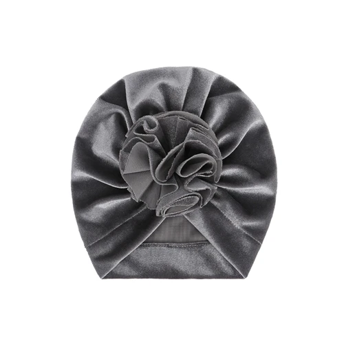 gray 1 шт., детская Коралловая бархатная шапка, подходящая для мальчиков и девочек, для детей от 1 до 3 лет, теплая рамка для фото в индийском стиле, шапочка - Цвет: gray