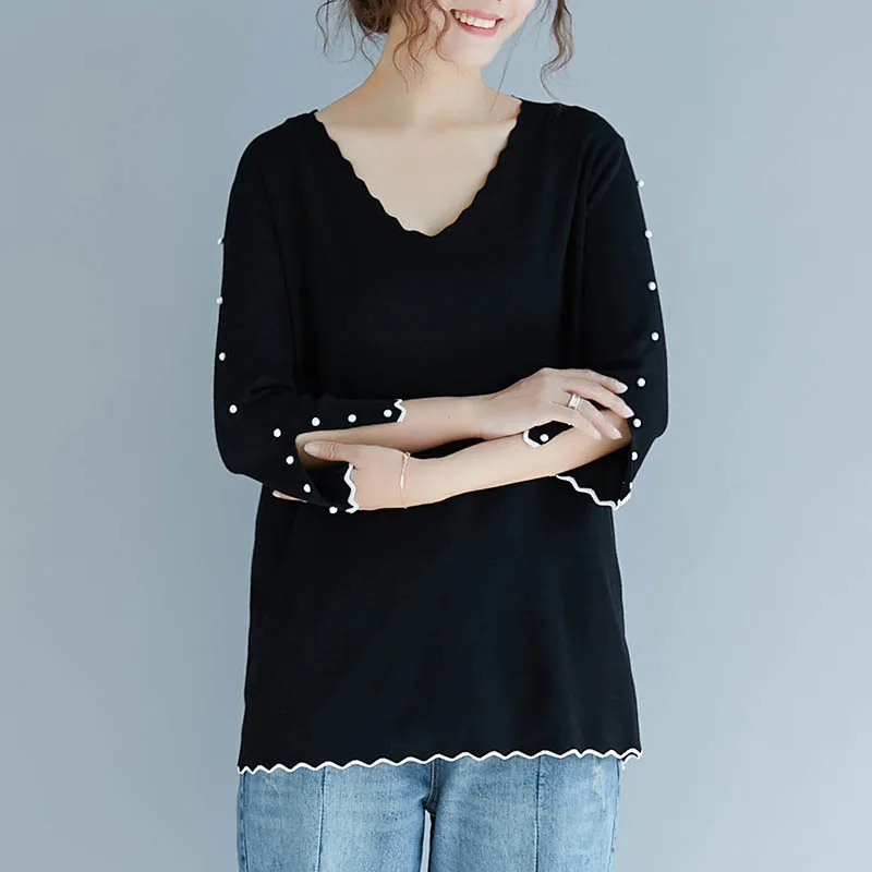 Spring autumn t shirt women 5XL 6XL 7XL 8XL plus size bust 122-132cm t shirt women black